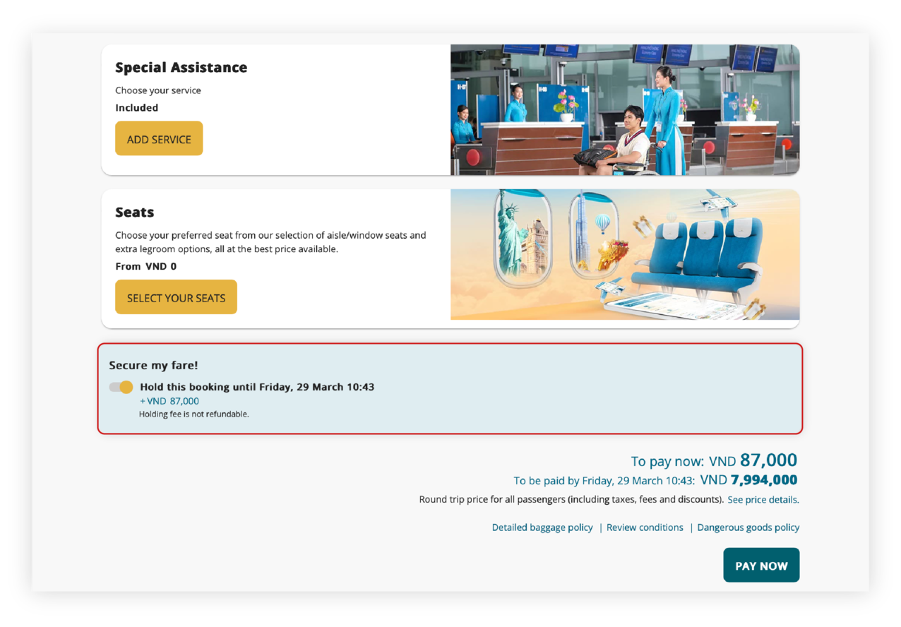 Giữ giá tốt trên web bước 2.