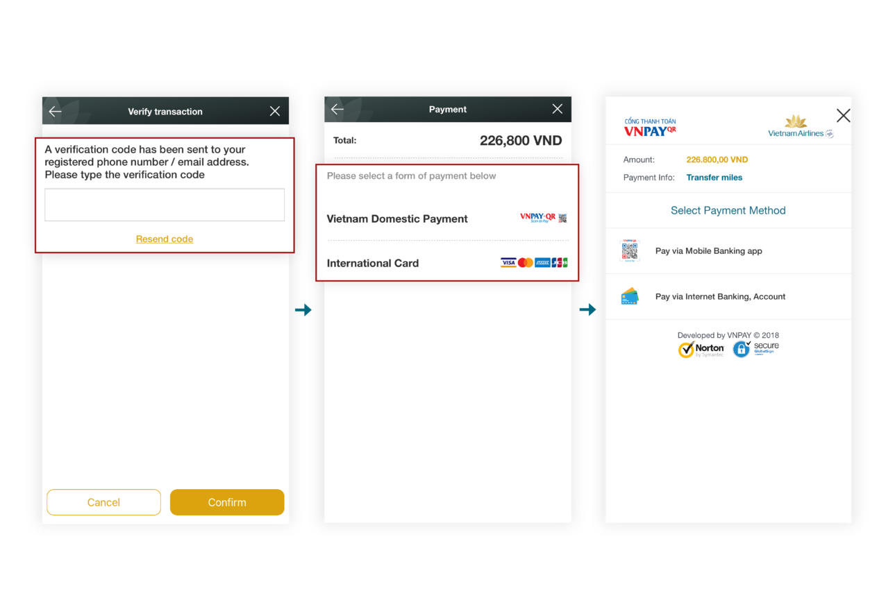 Instructions for transferring bonus miles on the app 5.