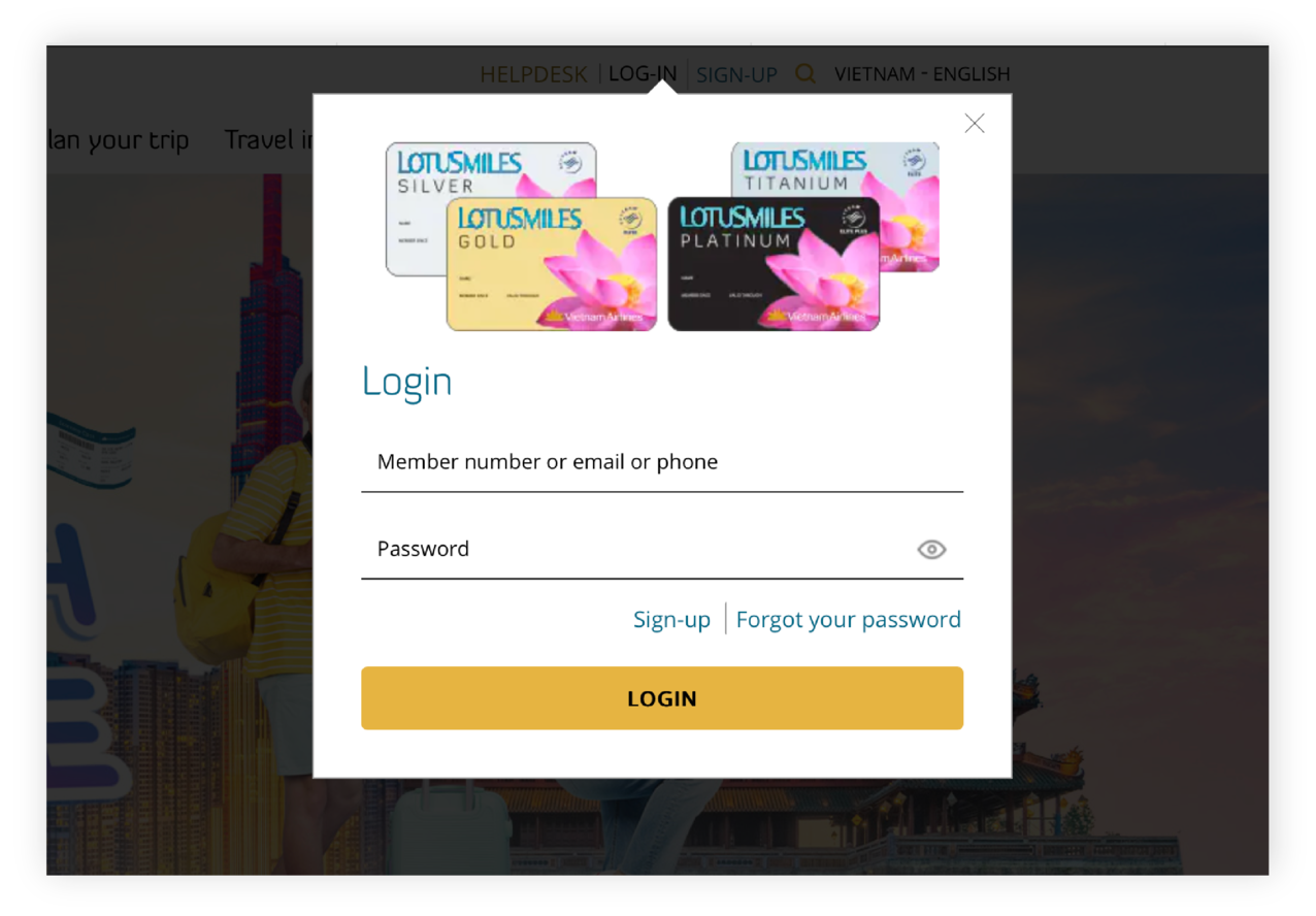 Instructions for reinstating bonus miles on the website 1.