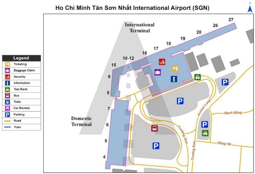 A foolproof map of Tan Son Nhat Airport (Source: Internet)