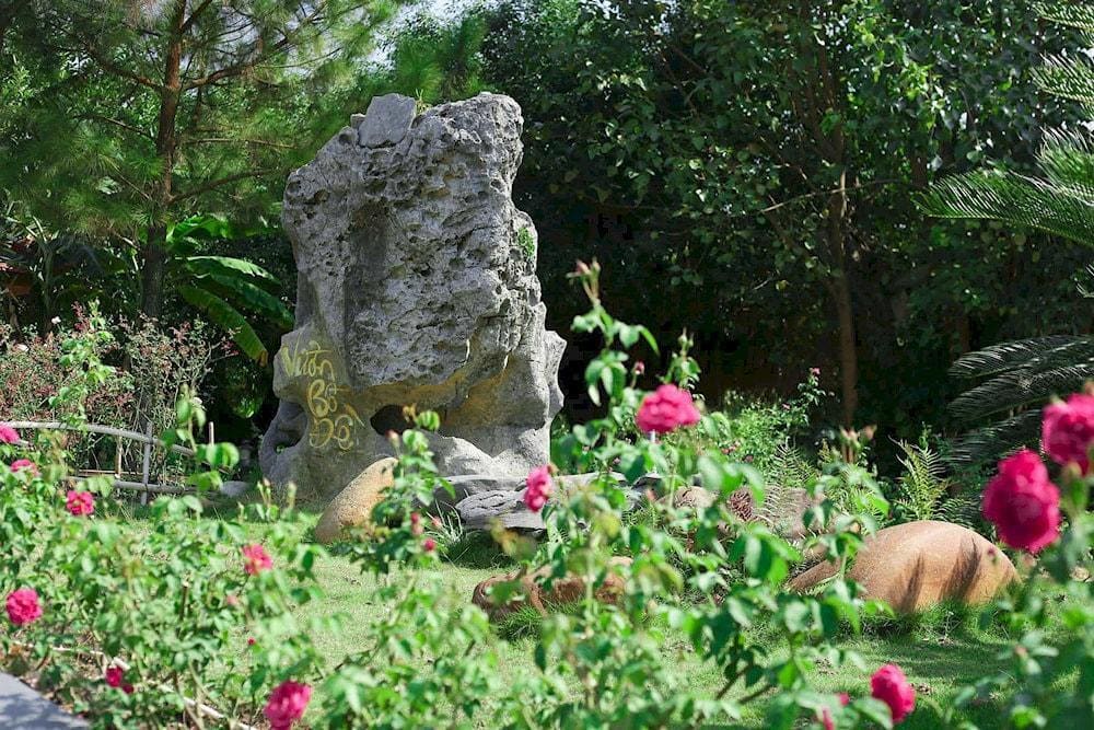 The Bodhi Garden is filled with a variety of colorful flowers