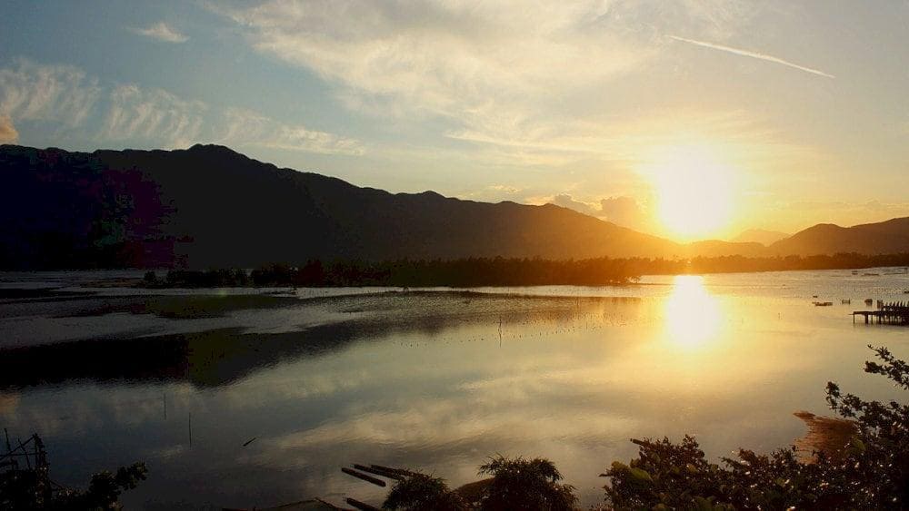 Romantic sunset at Lap An Lagoon