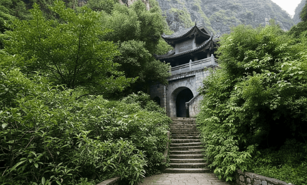 When morning mist veils the landscape, Am Tien emerges like a legendary valley