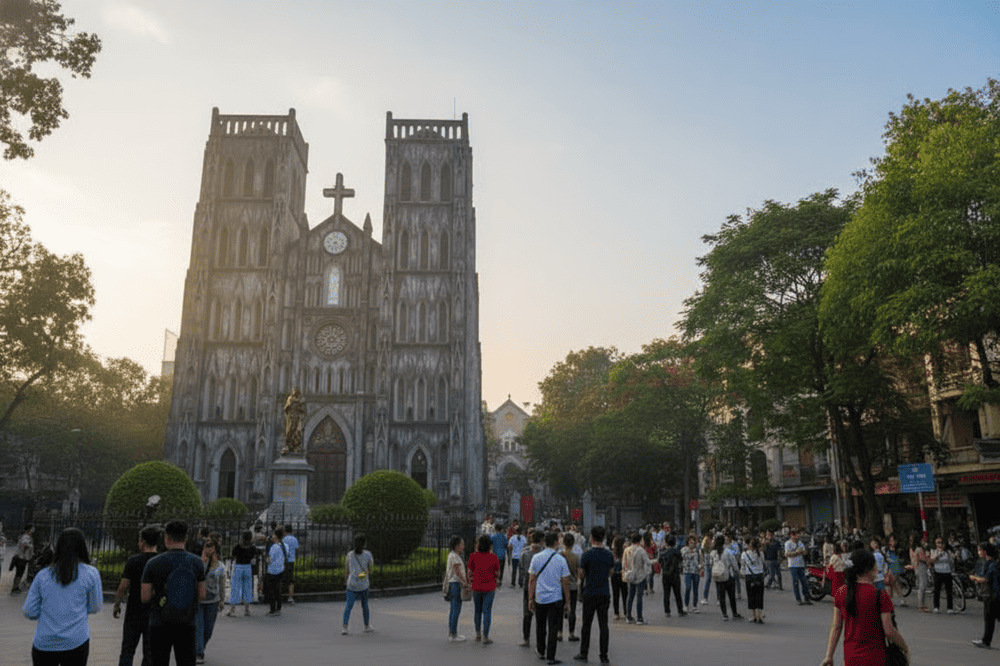 St. Joseph’s Cathedral is one of the first Western architectural works and the oldest Catholic church in Hanoi