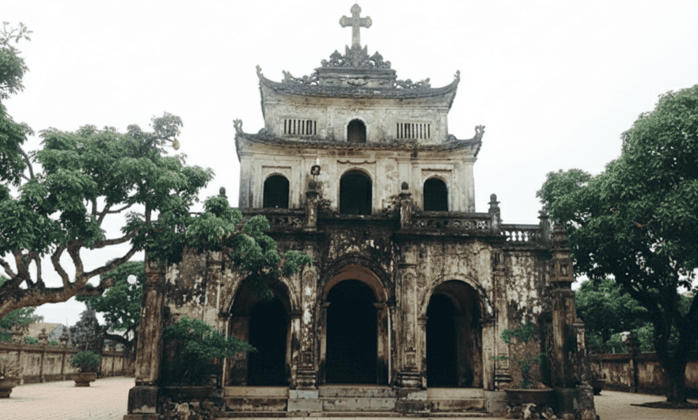 The Saint Rocco Chapel with curved dome architecture in traditional Vietnamese culture