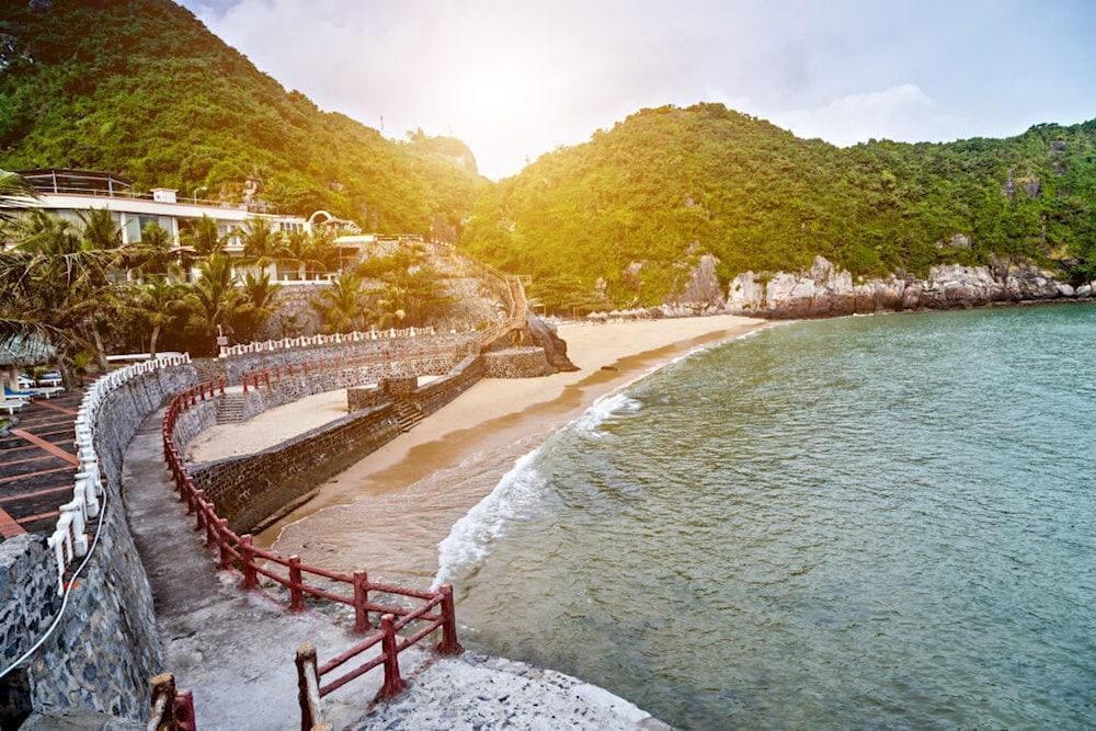These beaches are connected by a scenic wooden walking trail built along the cliffs - a great place for a stroll at sunrise or sunset