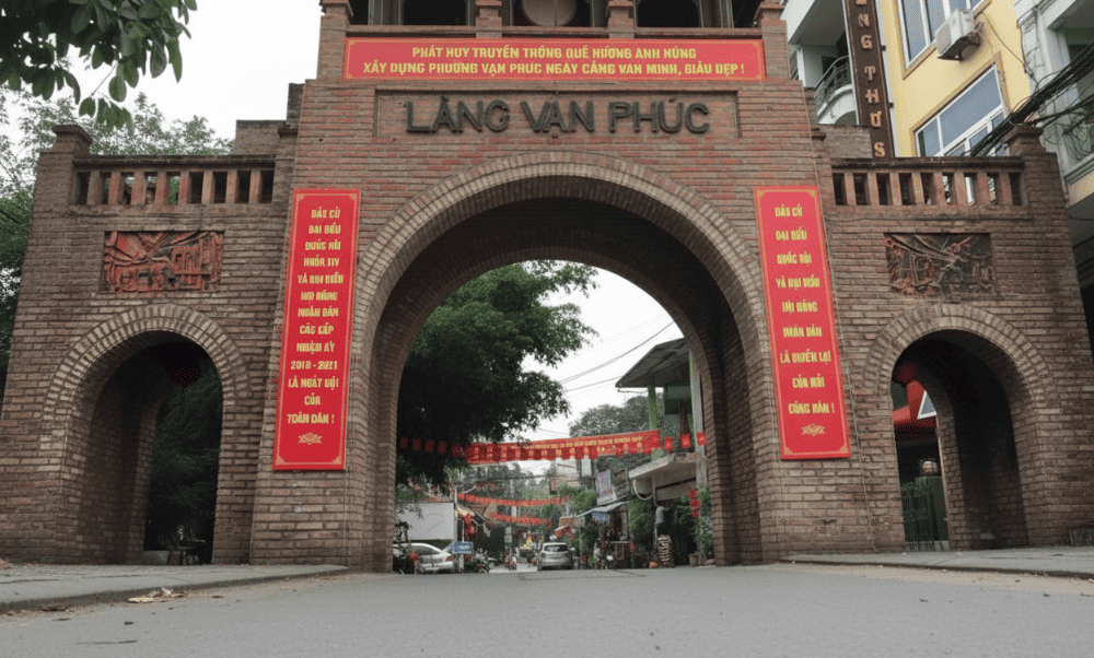 Built from rustic red bricks, the gate embodies classic Vietnamese village architecture, evoking nostalgia and history