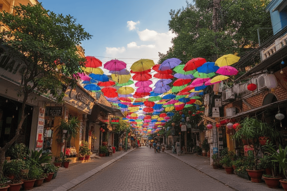 Visitors can explore traditional silk shops and immerse themselves in the village's rich culture.