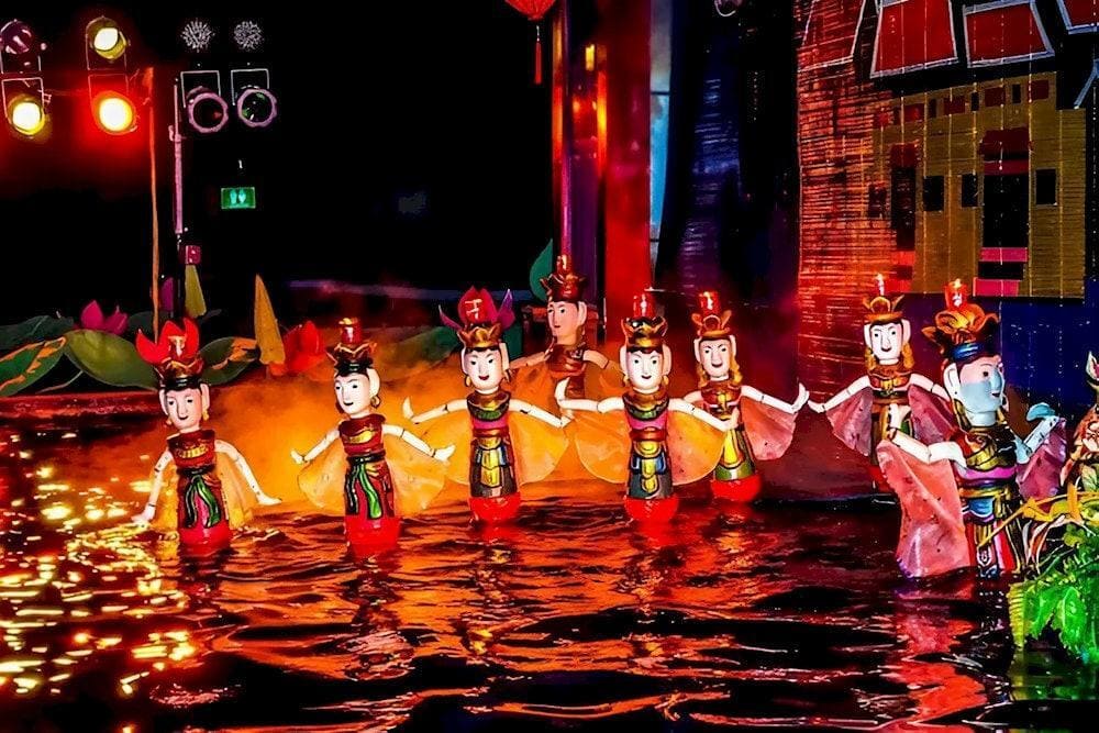 A captivating traditional performance showcasing Vietnam's rich cultural heritage through colorful puppets and live music
