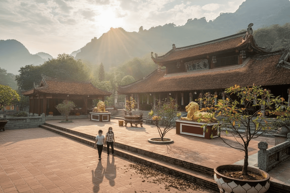 Trước chính điện là một khoảng sân rộng lớn