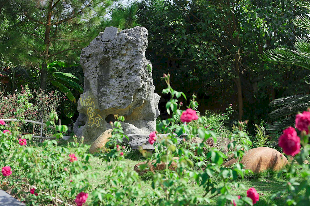 The Bodhi Garden is filled with a variety of colorful flowers