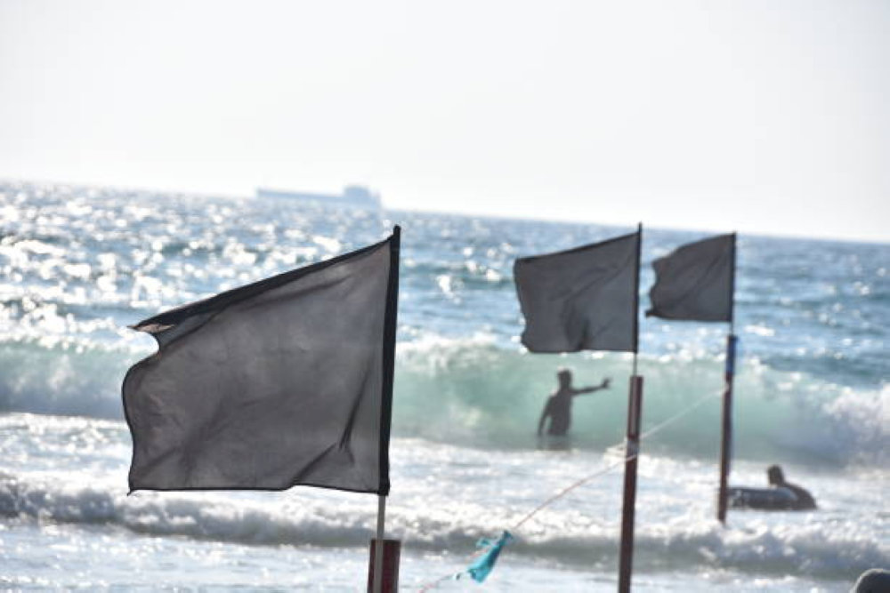 Pay attention to black flag zones - rip currents are here 