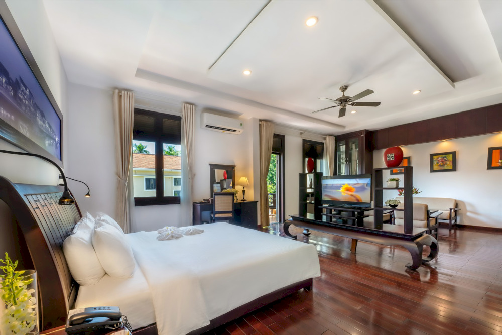 A stylish and spacious room at the Hoi An Historic Hotel