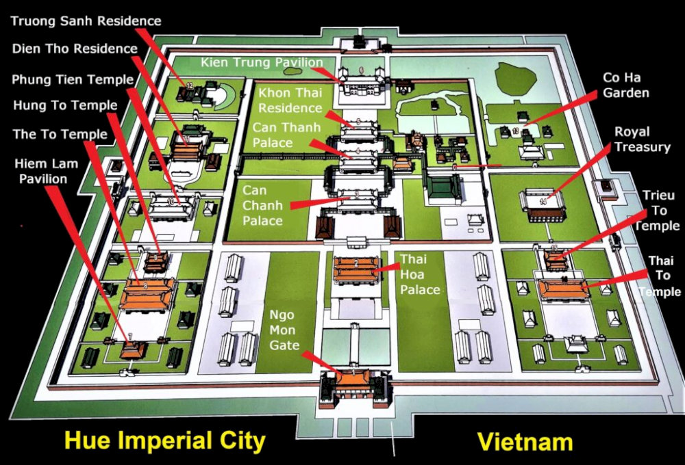 Map of Hue Historic Citadel