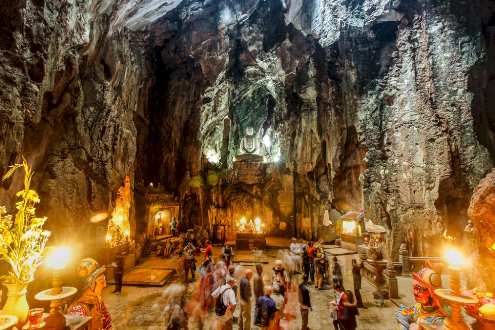 The mystical and spiritual atmosphere inside the Marble Mountains