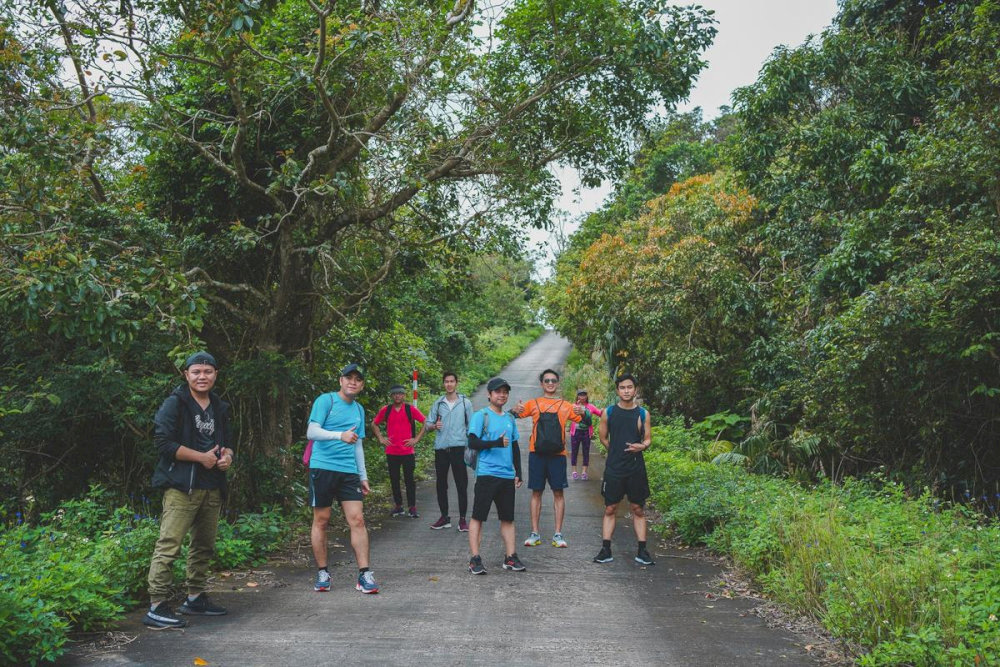Trekking to Son Tra Peninsula's peak is a favorite weekend activity for young groups in Danang City